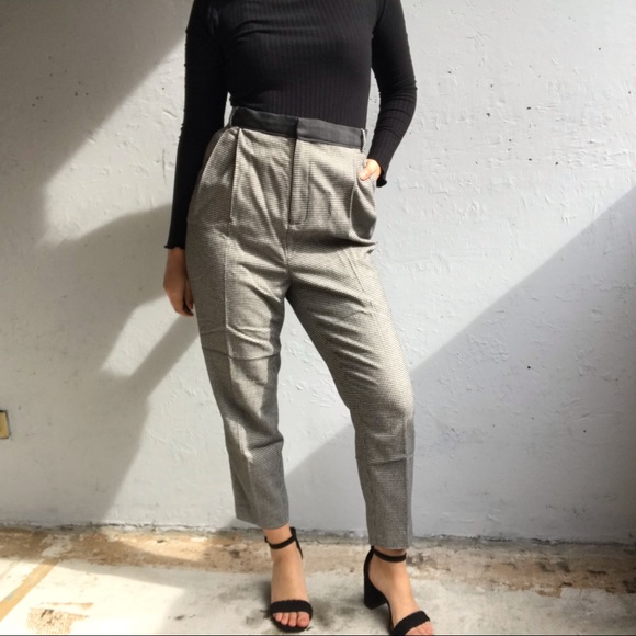 gingham high waisted trousers - Picture 1 of 16